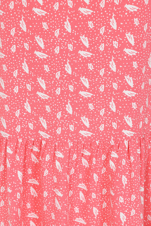Leila Dress  - Polka Leaf Pink - Lenzing EcoVero