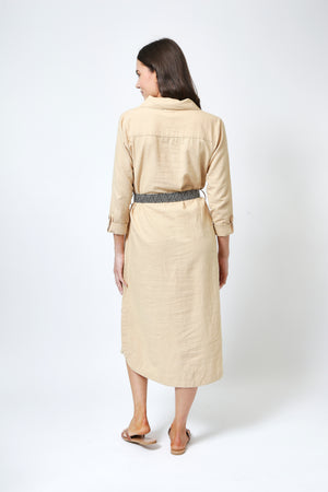 Hudson Dress - Almond - Organic Cotton Linen Blend