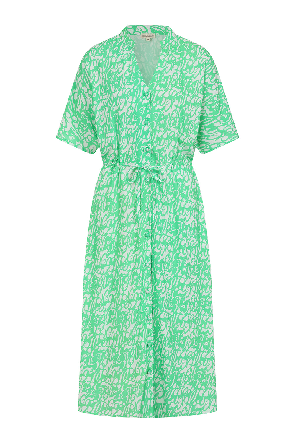 Alyssa Dress  - Abstract Circles Mint - Lenzing EcoVero