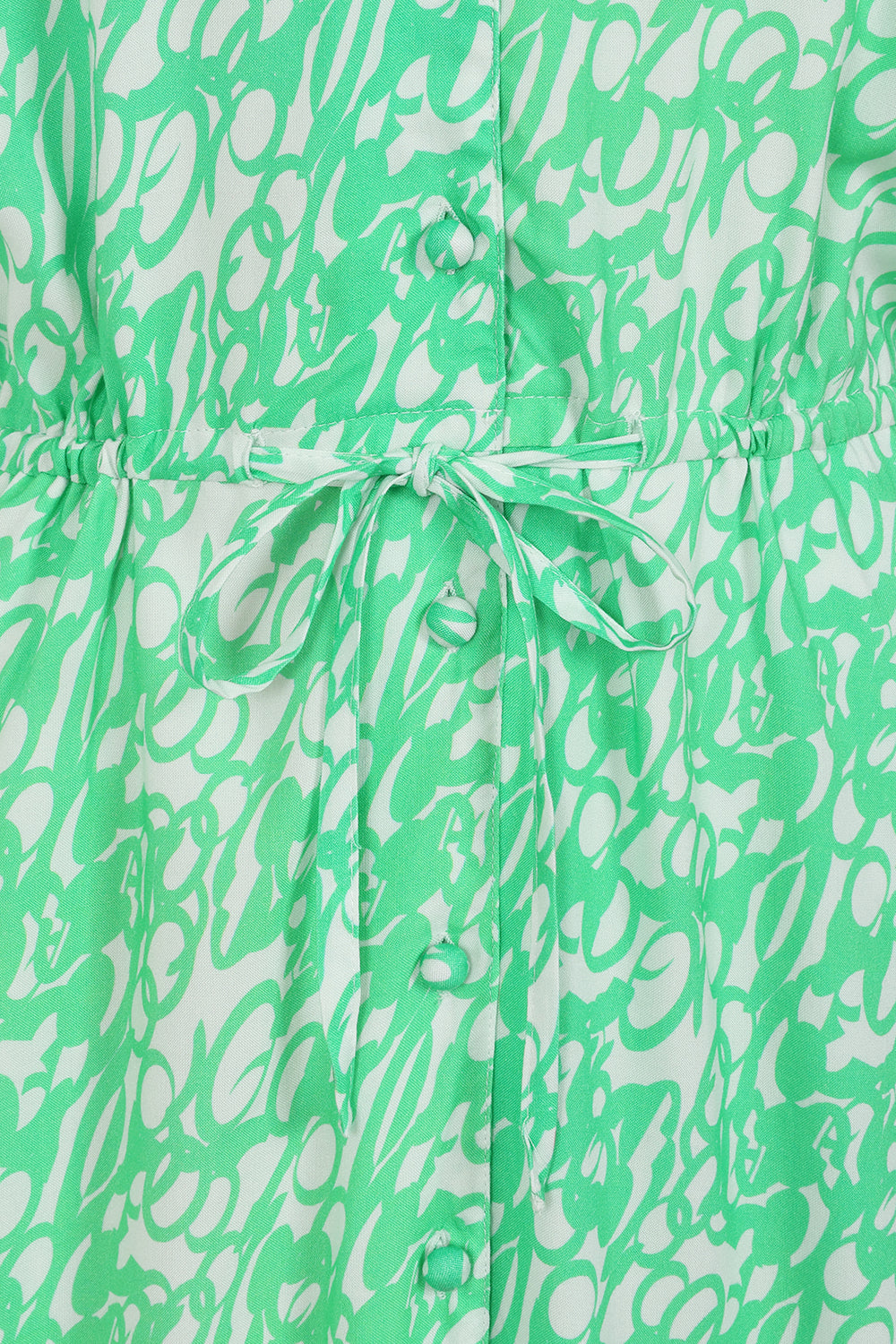 Alyssa Dress  - Abstract Circles Mint - Lenzing EcoVero