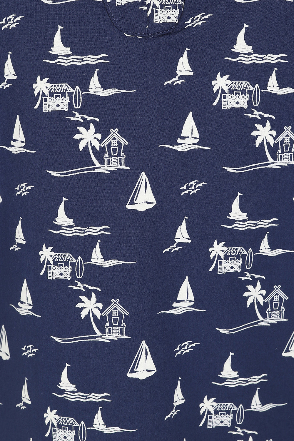 Bay Blouse - Navy Nautical Print - GOTS Organic Cotton