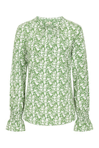 Daisy Blouse  - Green Foliage Print - Lenzing EcoVero
