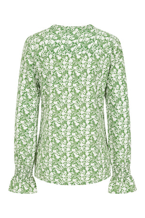Daisy Blouse  - Green Foliage Print - Lenzing EcoVero