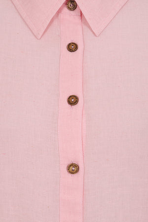 Drew Shirt - Coral Blush - Organic Cotton Linen Blend