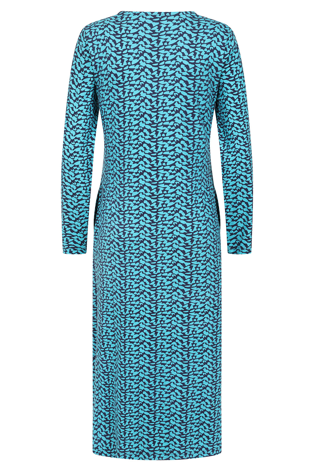 Erin Dress -Abstract Print Blue - GOTS Organic Cotton