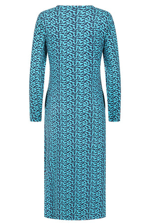 Erin Dress -Abstract Print Blue - GOTS Organic Cotton