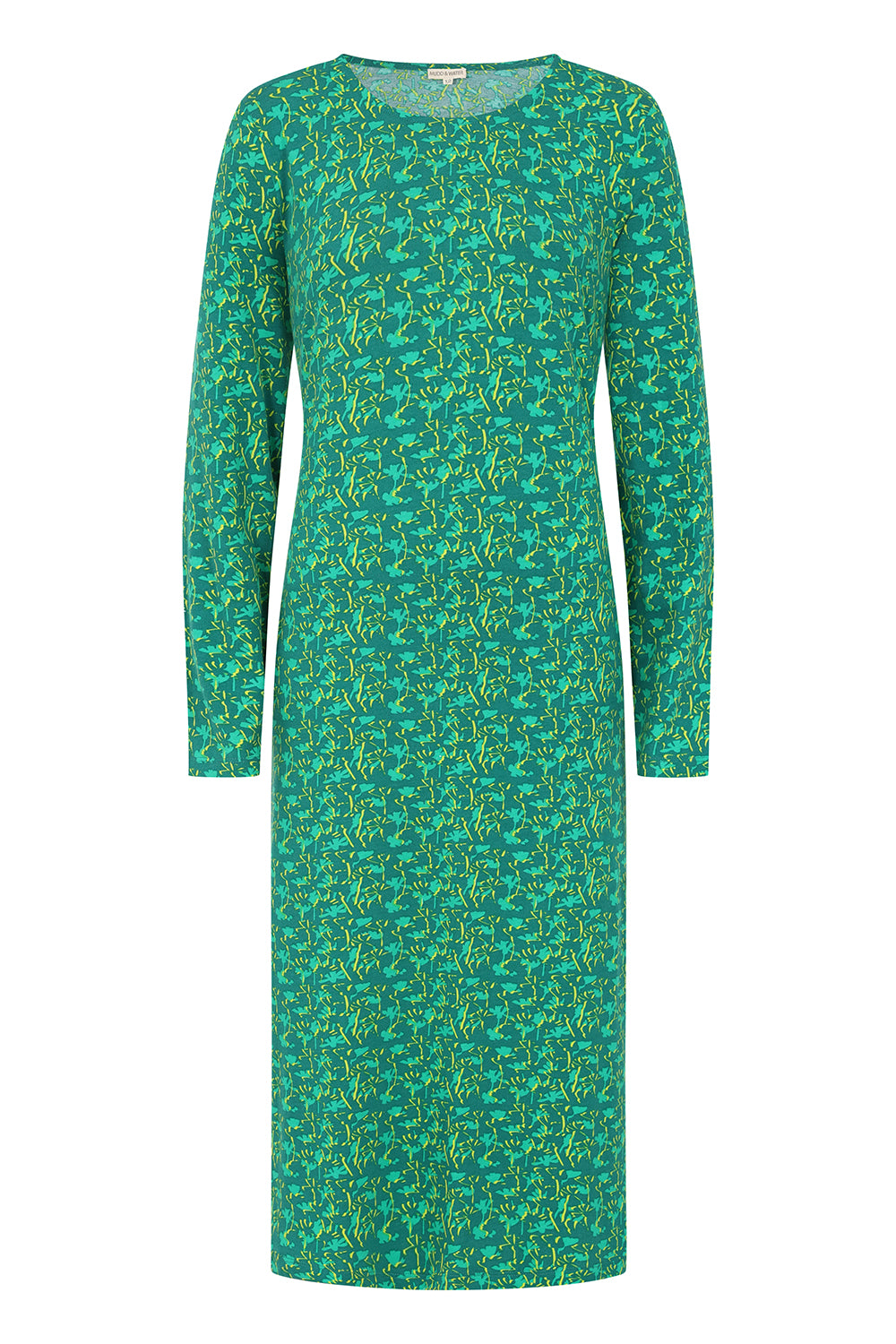 Erin Dress -Flower Print Peacock - GOTS Organic Cotton