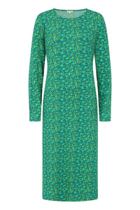 Erin Dress -Flower Print Peacock - GOTS Organic Cotton