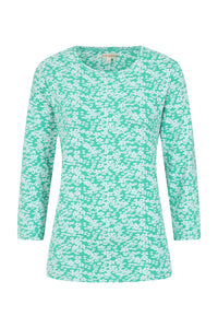 Fern Top - Flower Print Mint - GOTS Organic Cotton