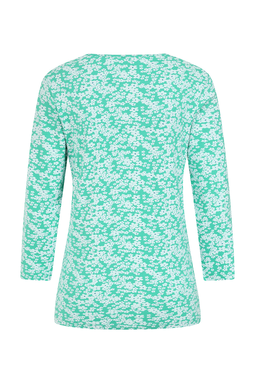 Fern Top - Flower Print Mint - GOTS Organic Cotton