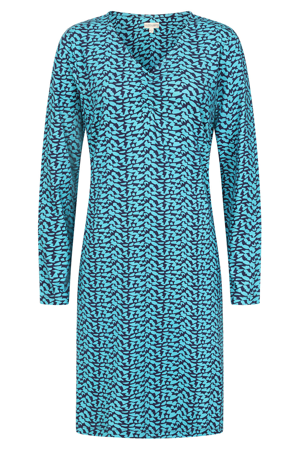 Florina Dress  - Abstract Print Blue - GOTS Organic Cotton