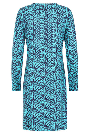 Florina Dress  - Abstract Print Blue - GOTS Organic Cotton