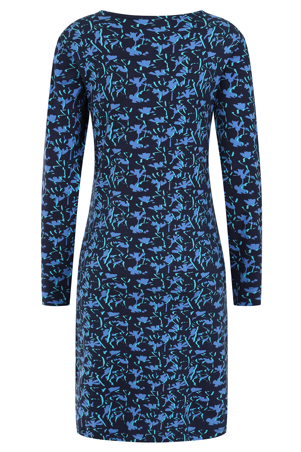 Florina Dress -Flower Print Blue - GOTS Organic Cotton