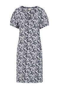 Florina Dress -Flower Pint Navy - GOTS Organic Cotton