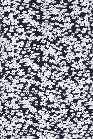 Florina Dress -Flower Pint Navy - GOTS Organic Cotton