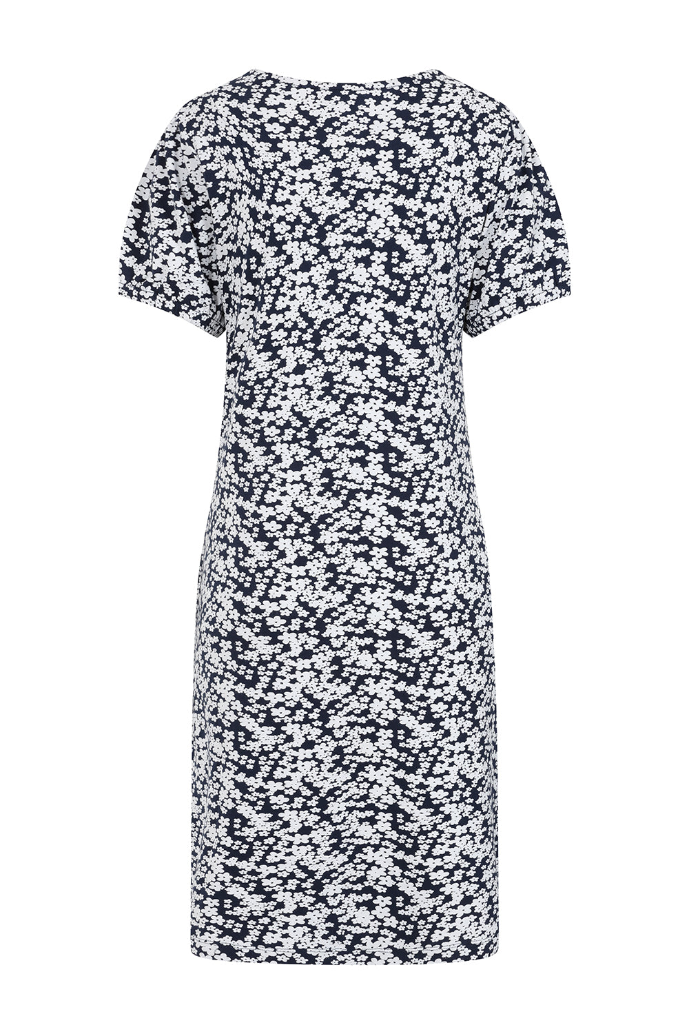 Florina Dress -Flower Pint Navy - GOTS Organic Cotton