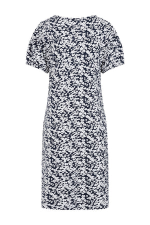 Florina Dress -Flower Pint Navy - GOTS Organic Cotton