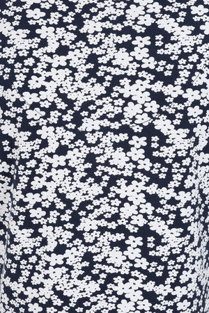Florina Dress -Flower Pint Navy - GOTS Organic Cotton