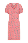 Florina Dress -Geo Print Hot Coral - GOTS Organic Cotton