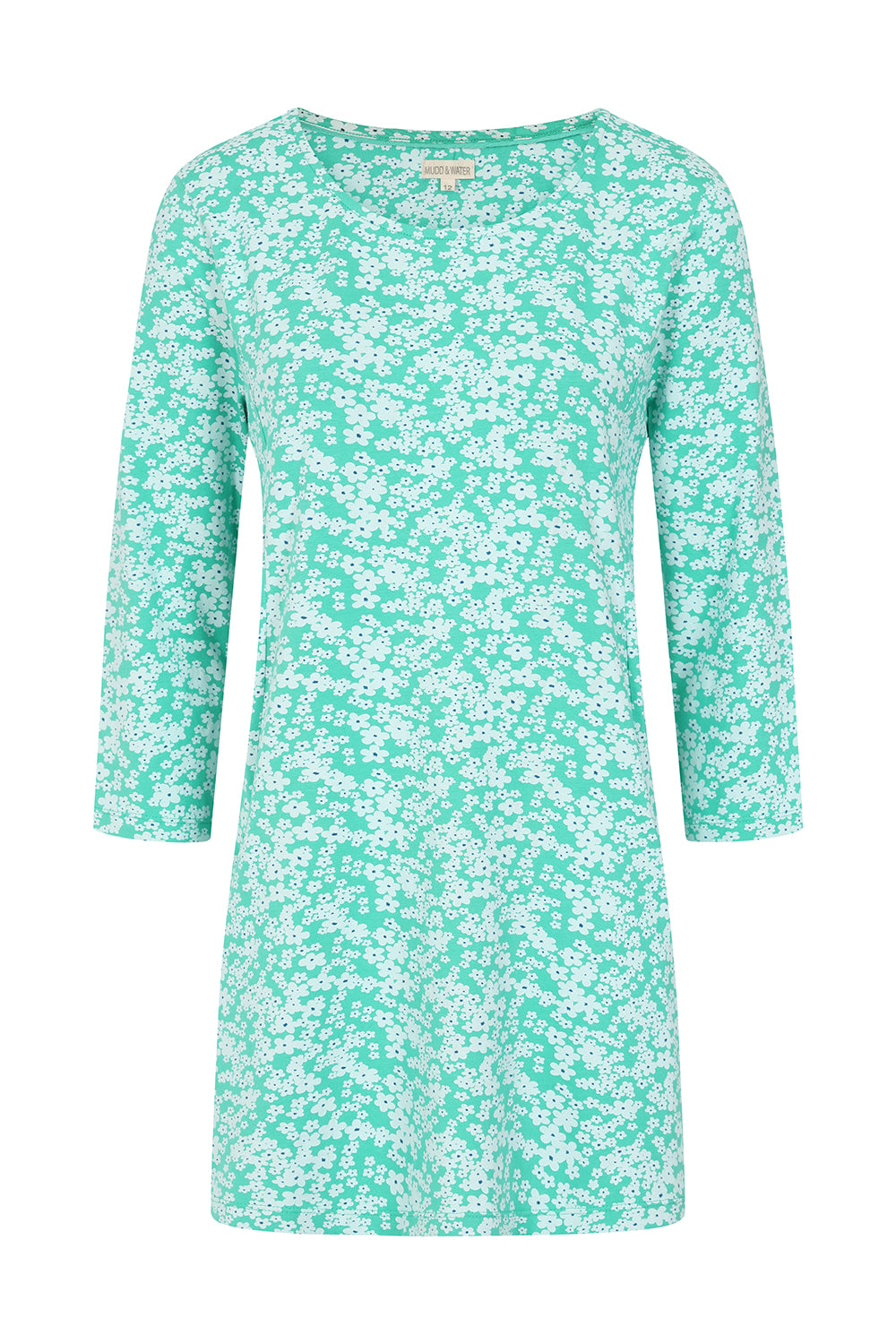 Francoise Tunic - Flower Print Mint - GOTS Organic Cotton