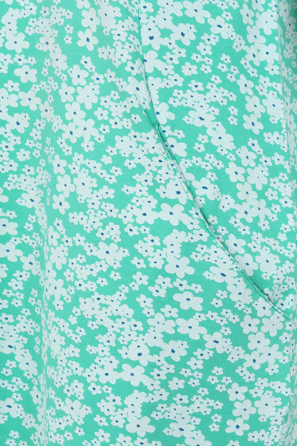 Francoise Tunic - Flower Print Mint - GOTS Organic Cotton