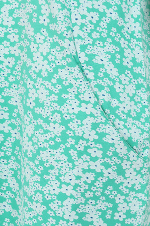 Francoise Tunic - Flower Print Mint - GOTS Organic Cotton