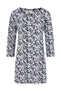 Francoise Tunic - Flower Print Navy - GOTS Organic Cotton
