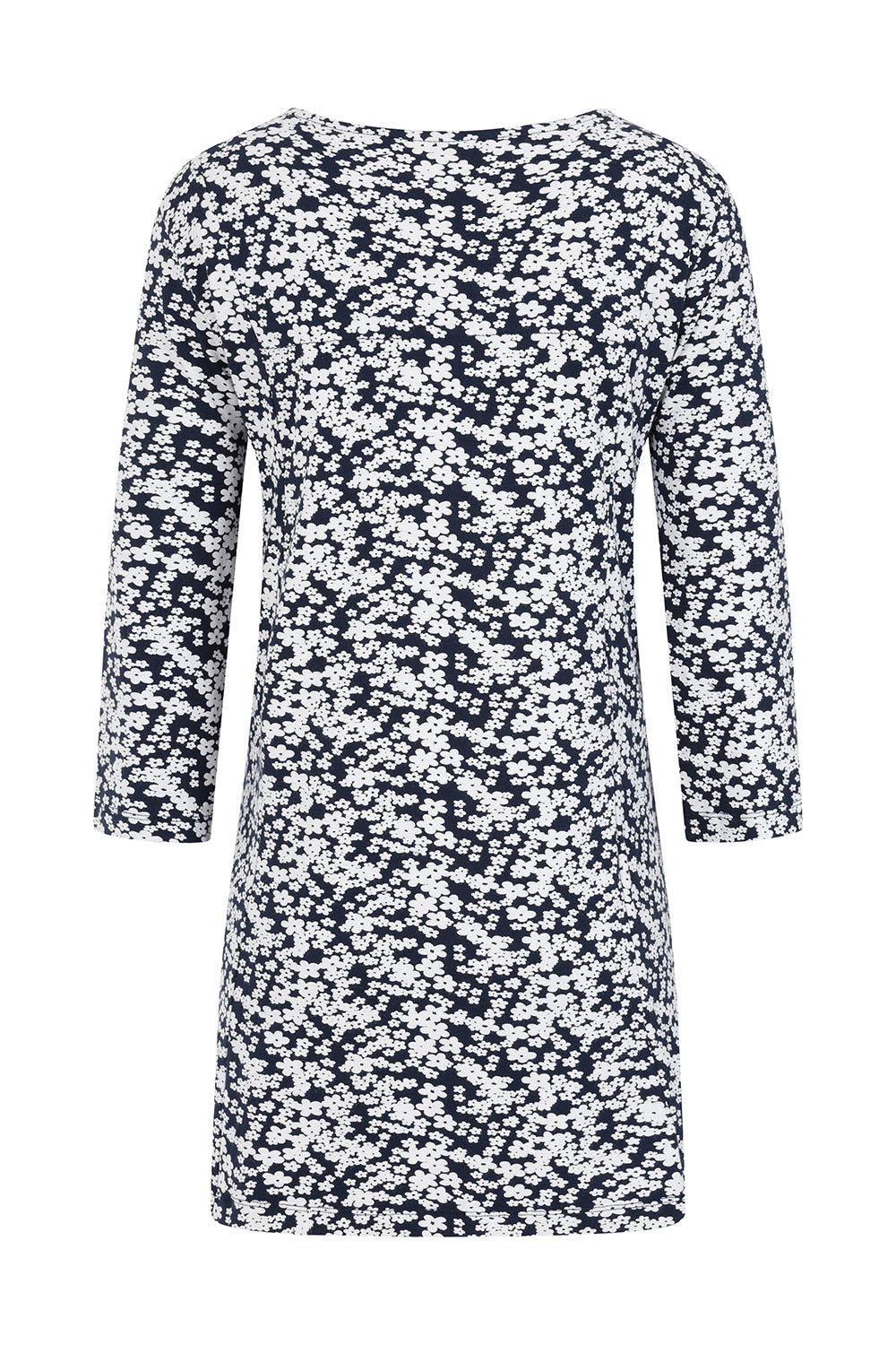 Francoise Tunic - Flower Print Navy - GOTS Organic Cotton