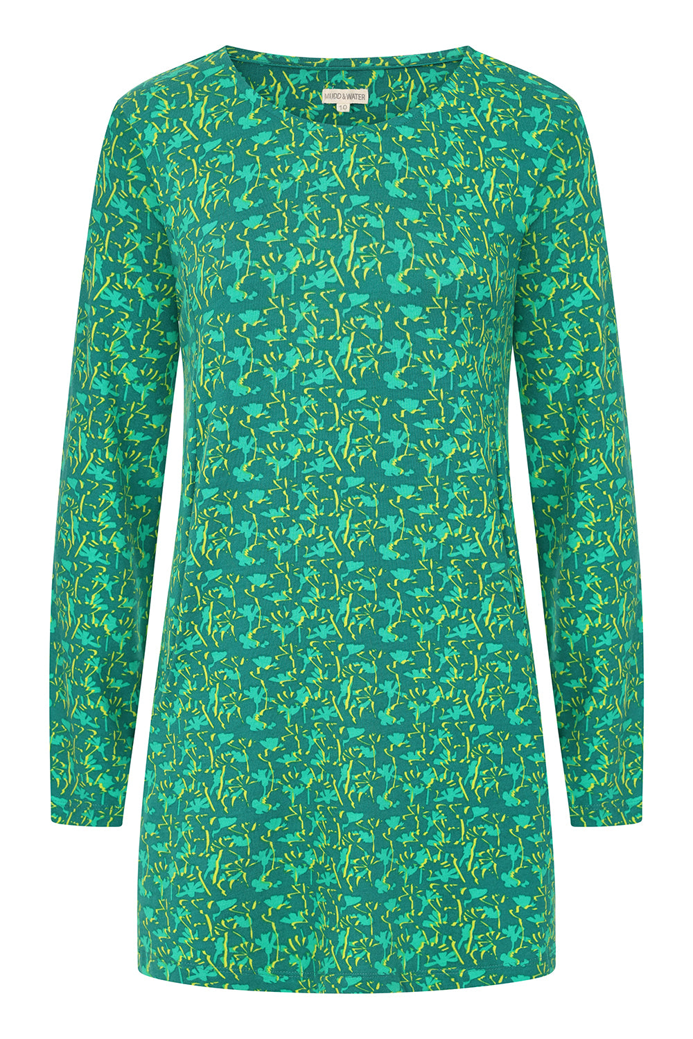 Francoise Tunic -Flower Print Peacock - GOTS Organic Cotton