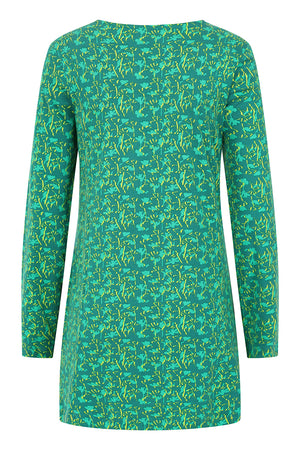 Francoise Tunic -Flower Print Peacock - GOTS Organic Cotton