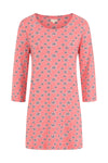 Francoise Tunic - Geo Print Hot Coral - GOTS Organic Cotton