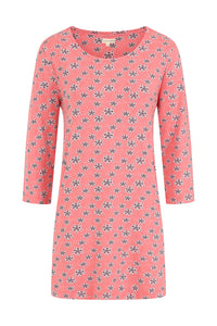 Francoise Tunic - Geo Print Hot Coral - GOTS Organic Cotton
