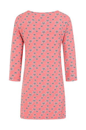 Francoise Tunic - Geo Print Hot Coral - GOTS Organic Cotton