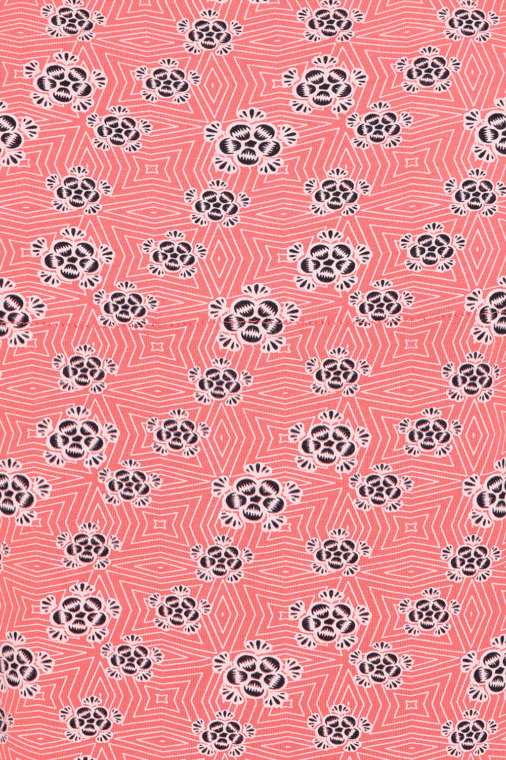 Francoise Tunic - Geo Print Hot Coral - GOTS Organic Cotton