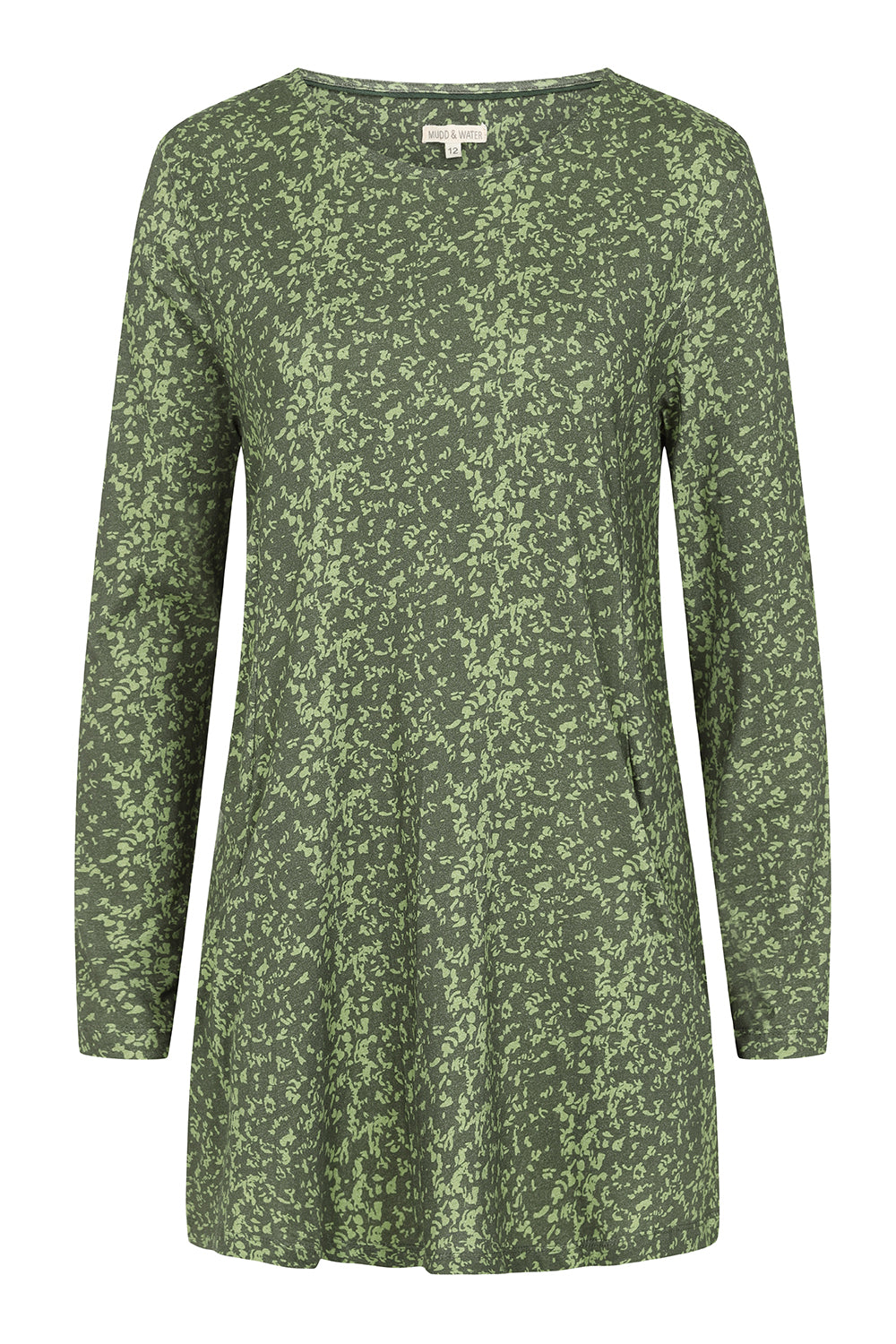 Francoise Tunic - Leaf Print Green - GOTS Organic Cotton