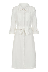 Hudson Dress - White - Organic Cotton Linen Blend