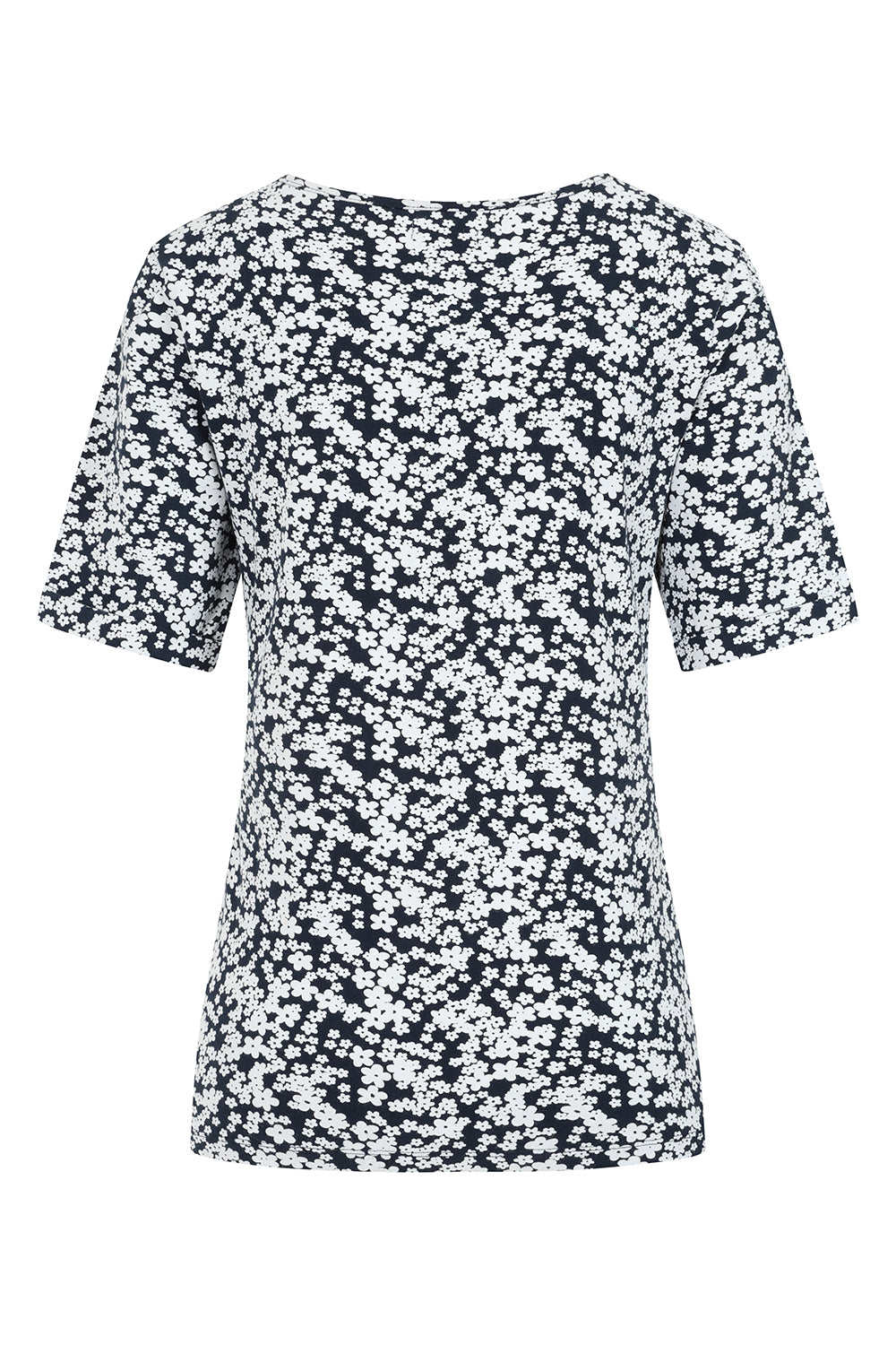 Kendal Top - Flower Print Navy - GOTS Organic Cotton