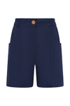 Lea Short - Navy - Organic Cotton Linen Blend