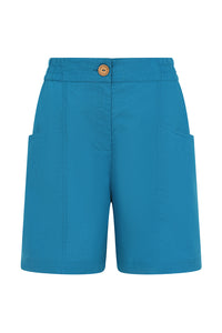 Lea Short - Teal - Organic Cotton Linen Blend