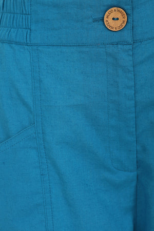 Lea Short - Teal - Organic Cotton Linen Blend