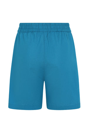 Lea Short - Teal - Organic Cotton Linen Blend