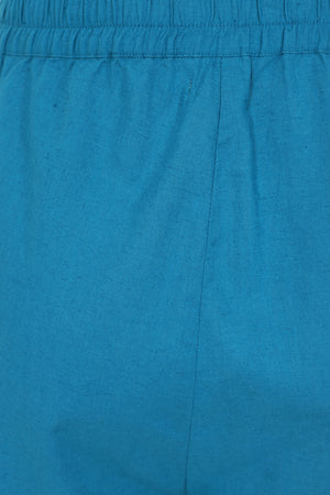 Lea Short - Teal - Organic Cotton Linen Blend