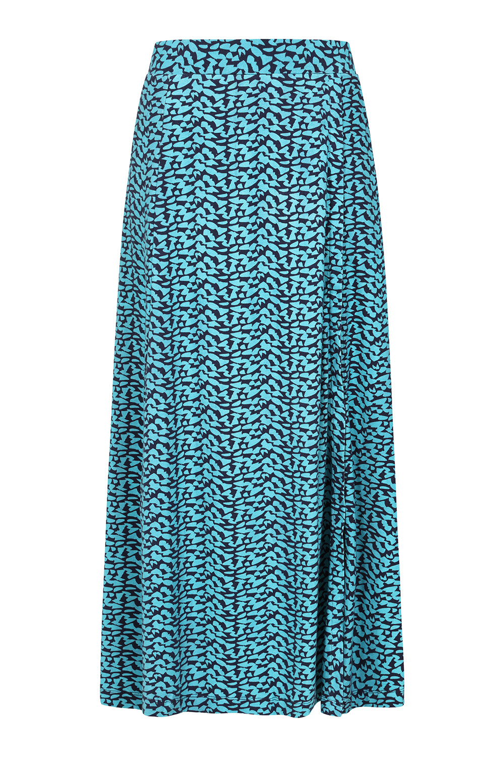 Orla Skirt - Abstract Print Blue - GOTS Organic Cotton Jersey