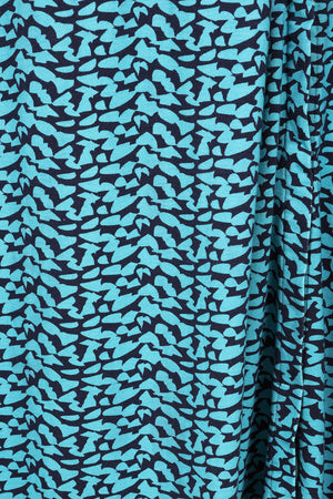 Orla Skirt - Abstract Print Blue - GOTS Organic Cotton Jersey