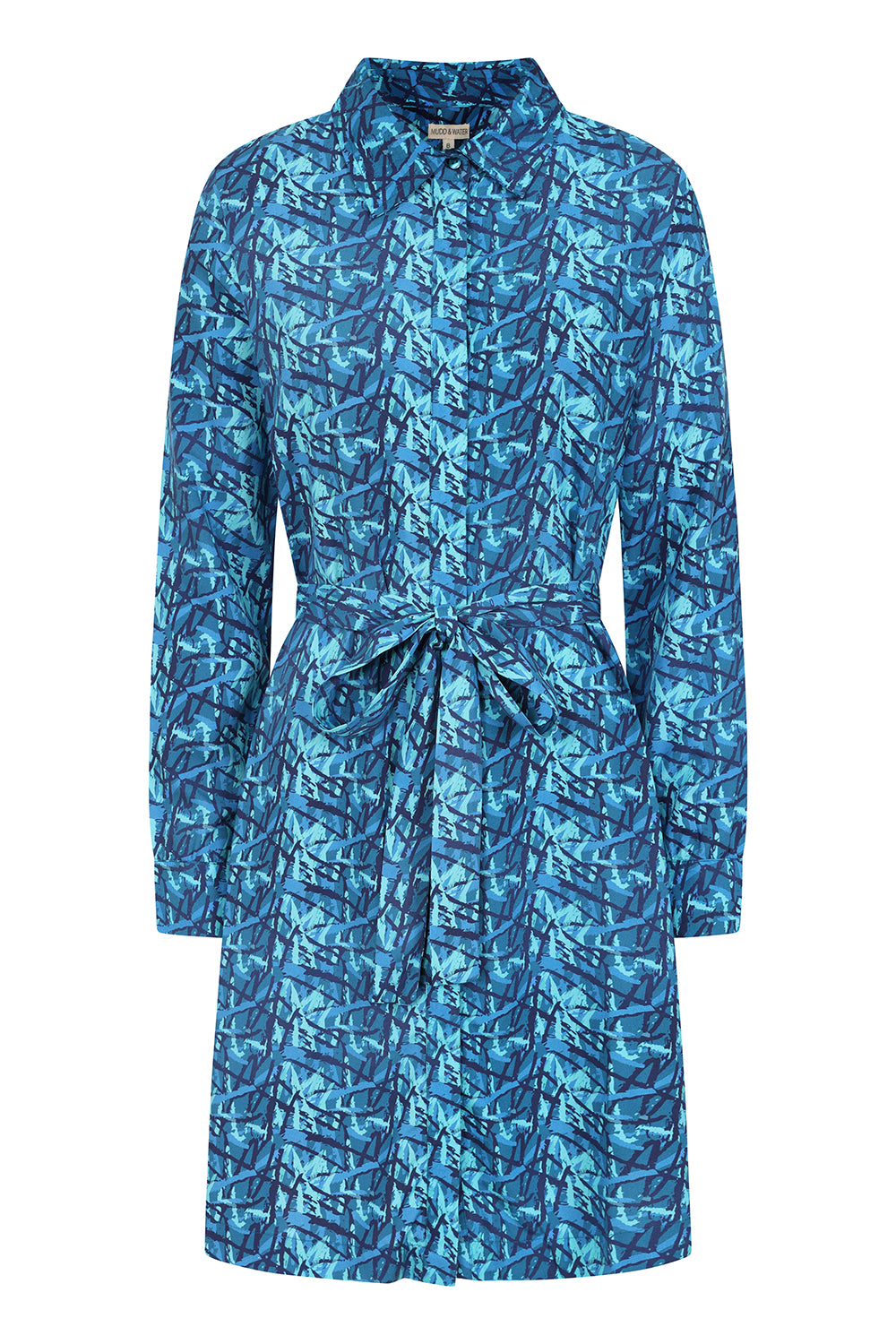 Osier Shirt Dress  - Brush Print Blue - Lenzing EcoVero