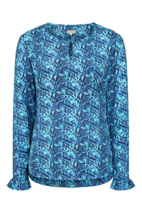 Rowan Top - Brush Print Blue - Lenzing Eco Vero