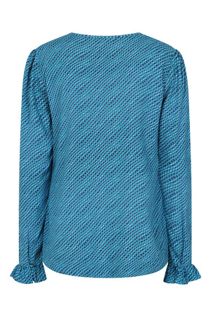 Rowan Top - Stripe Print Lagoon - Lenzing Eco Vero