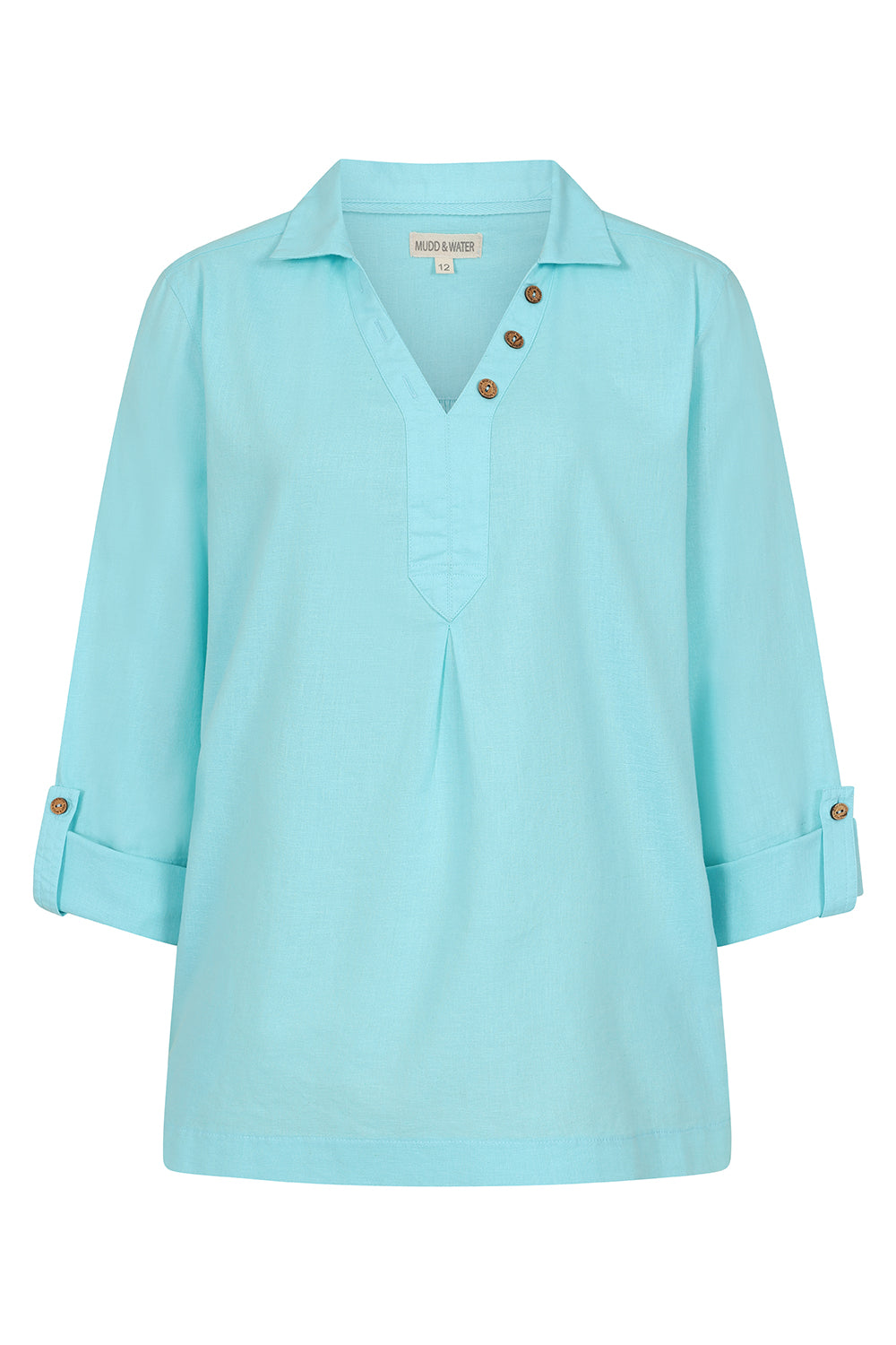 Summertime Smock - Aqua - Organic Cotton Linen Blend