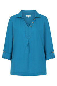 Summertime Smock - Teal - Organic Cotton Linen Blend