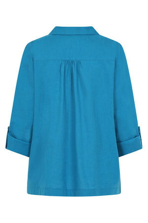 Summertime Smock - Teal - Organic Cotton Linen Blend